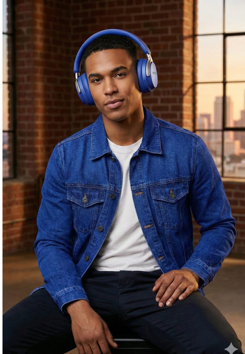 SODO Headset SD-1103 Wireless Stereo Over Ear Headphones With Microphone Blue - Image 2